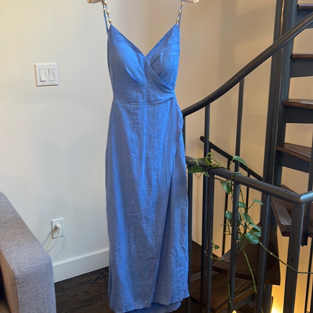 VIX Paula Hermanny XS blue linen dress